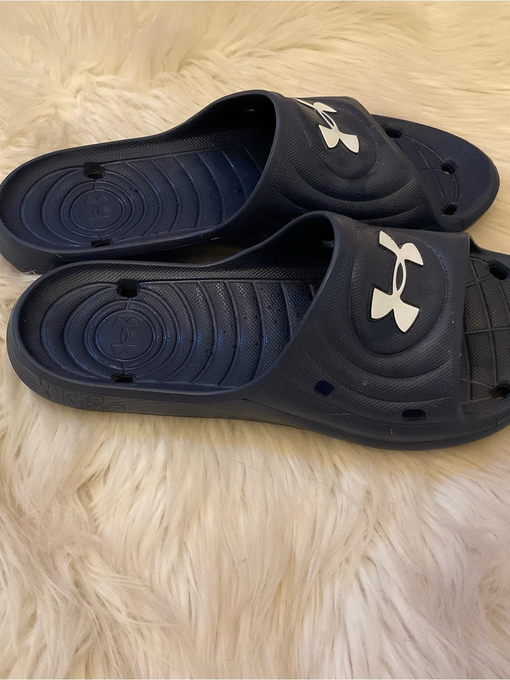 Under Armour Men’s Navy Blue Slides - Size 10 - Picture 4 of 10